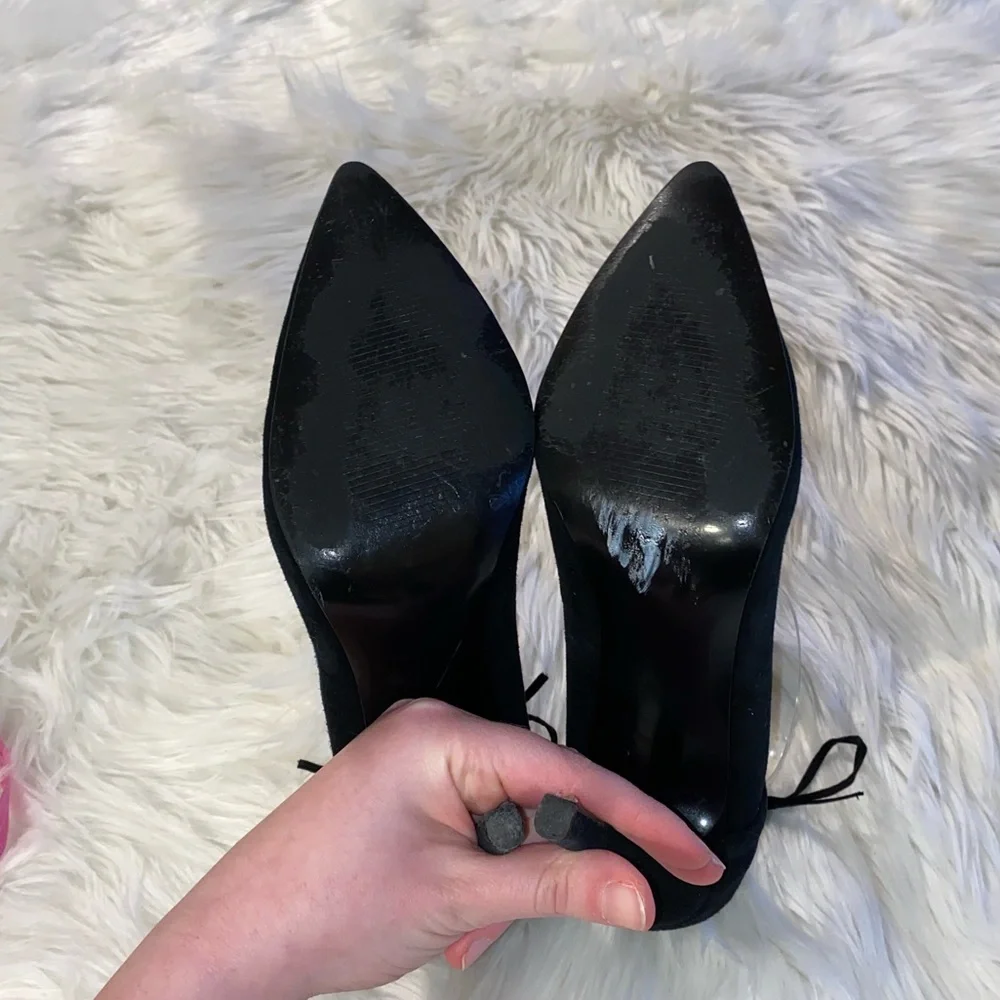 Guess black micro suede black size 8.5 lace up heels